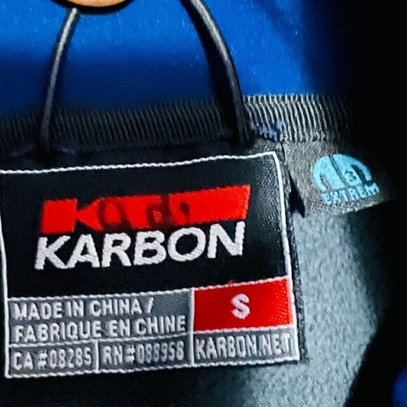 KARBON Navy Blue Softshell Jacket-Mid Weight Full-Zip Mens-Fleece Windbreaker - Picture 4 of 8